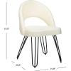 Safavieh Home Jora Retro Cream Velvet and Matte Black Side Chair, Set of 2(Cream / Black)