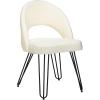 Safavieh Home Jora Retro Cream Velvet and Matte Black Side Chair, Set of 2(Cream / Black)