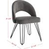 Safavieh Home Jora Retro Cream Velvet and Matte Black Side Chair, Set of 2(Dark Grey)