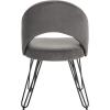 Safavieh Home Jora Retro Cream Velvet and Matte Black Side Chair, Set of 2(Dark Grey)