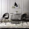 Safavieh Home Jora Retro Cream Velvet and Matte Black Side Chair, Set of 2(Dark Grey)