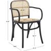 Safavieh Home Keiko White and Natural Cane Dining Chair(Black / Natural)