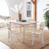 Safavieh Home Keiko White and Natural Cane Dining Chair(White / Natural)