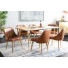Safavieh Home Lulu Mid-Century Dusty Rose Velvet and Gold Dining Chair, Set of 2(Light Brown / Gold)