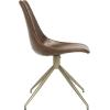 Safavieh Home Lynette Mid-Century Modern Light Brown Faux Leather and Copper Swivel Dining Chair, Set of 2