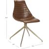 Safavieh Home Lynette Mid-Century Modern Light Brown Faux Leather and Copper Swivel Dining Chair, Set of 2