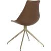 Safavieh Home Lynette Mid-Century Modern Light Brown Faux Leather and Copper Swivel Dining Chair, Set of 2