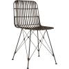 Safavieh Home Minerva Brown and Black Wicker Dining Chair, Set of 2(Brown / Black)