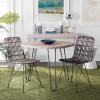 Safavieh Home Minerva Brown and Black Wicker Dining Chair, Set of 2(Brown / Black)