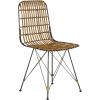 Safavieh Home Minerva Brown and Black Wicker Dining Chair, Set of 2(Natural / Black)