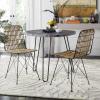 Safavieh Home Minerva Brown and Black Wicker Dining Chair, Set of 2(Natural / Black)