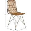 Safavieh Home Minerva Brown and Black Wicker Dining Chair, Set of 2(Natural / Black)