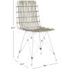 Safavieh Home Minerva Brown and Black Wicker Dining Chair, Set of 2(White / White)