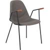 Safavieh Home Tanner Mid-Century Olive Faux Leather and Black Dining Chair, Set of 2(Ash / Black)