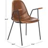 Safavieh Home Tanner Mid-Century Olive Faux Leather and Black Dining Chair, Set of 2(Cognac / Black)