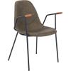Safavieh Home Tanner Mid-Century Olive Faux Leather and Black Dining Chair, Set of 2(Olive / Black)