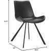 Safavieh Home Terra Mid-Century Modern Black Faux Leather and Black Dining Chair, Set of 2(Black / Black)