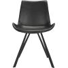 Safavieh Home Terra Mid-Century Modern Black Faux Leather and Black Dining Chair, Set of 2(Black / Black)