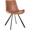 Safavieh Home Terra Mid-Century Modern Black Faux Leather and Black Dining Chair, Set of 2(Cognac / Black)