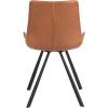 Safavieh Home Terra Mid-Century Modern Black Faux Leather and Black Dining Chair, Set of 2(Cognac / Black)