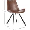 Safavieh Home Terra Mid-Century Modern Black Faux Leather and Black Dining Chair, Set of 2(Light Brown / Black)