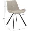 Safavieh Home Terra Mid-Century Modern Black Faux Leather and Black Dining Chair, Set of 2(Light Grey / Black)