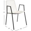Safavieh Home Wynona White and Black Leather Woven Dining Chair, Set of 2