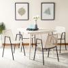 Safavieh Home Wynona White and Black Leather Woven Dining Chair, Set of 2