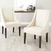 Safavieh Mercer Collection Austin Grey Linen Sloping Arm Chair, Set of 2(Cream)