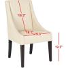 Safavieh Mercer Collection Austin Grey Linen Sloping Arm Chair, Set of 2(Cream)