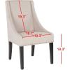 Safavieh Mercer Collection Austin Grey Linen Sloping Arm Chair, Set of 2(Grey)