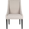 Safavieh Mercer Collection Austin Grey Linen Sloping Arm Chair, Set of 2(Grey)