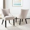Safavieh Mercer Collection Christine Nailhead Dining Chair, Set of 2(Beige)