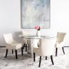 Safavieh Mercer Collection Christine Nailhead Dining Chair, Set of 2(Flat Cream)