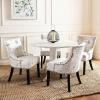 Safavieh Mercer Collection Christine Nailhead Dining Chair, Set of 2(White / Grey)