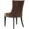 Safavieh Mercer Collection Eva and White Striped Dining Chair with Trim Nail Head, Grey(Antique Gold)