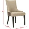 Safavieh Mercer Collection Eva and White Striped Dining Chair with Trim Nail Head, Grey(Antique Gold)