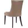 Safavieh Mercer Collection Eva and White Striped Dining Chair with Trim Nail Head, Grey(Clay)