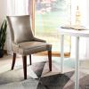 Safavieh Mercer Collection Eva and White Striped Dining Chair with Trim Nail Head, Grey(Clay)