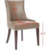 Safavieh Mercer Collection Eva and White Striped Dining Chair with Trim Nail Head, Grey(Clay)
