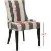 Safavieh Mercer Collection Eva and White Striped Dining Chair with Trim Nail Head, Grey(Grey / White)