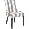 Safavieh Mercer Collection Eva and White Striped Dining Chair with Trim Nail Head, Grey(Grey / White)