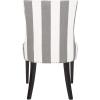Safavieh Mercer Collection Eva and White Striped Dining Chair with Trim Nail Head, Grey(Grey / White)