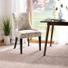 Safavieh Mercer Collection Eva and White Striped Dining Chair with Trim Nail Head, Grey(Ivory / Grey)