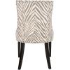 Safavieh Mercer Collection Eva and White Striped Dining Chair with Trim Nail Head, Grey(Ivory / Grey)