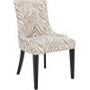 Safavieh Mercer Collection Eva and White Striped Dining Chair with Trim Nail Head, Grey(Ivory / Grey)