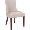 Safavieh Mercer Collection Eva and White Striped Dining Chair with Trim Nail Head, Grey(Taupe)