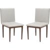 SAFAVIEH Couture Home Collection Milana Walnut Brown/Light Grey Linen Dining Chair (Set of 2) – Fully Assembled