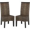 SAFAVIEH Home Collection – Ilya Brown Wicker Tall Back Dining Chair Set of 2 (SEA8017C-SET2)(Brown / Multi)