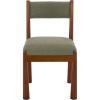 SAFAVIEH Home Collection – Makiko Natural & White Upholstered Dining Chair, Padded Seat & Back (DCH9221A)(Walnut/Green)